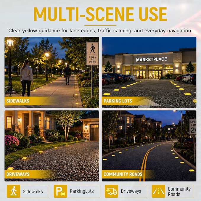 Set 10 Reflectores Amarillos para Camino 4x4 Pulg miniatura 7