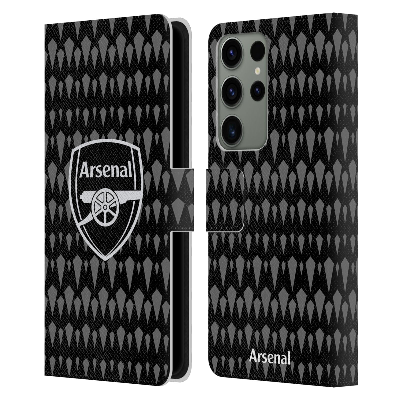 Head Case Designs Officially Licensed Arsenal FC Home Goalkeeper 2023/24 Crest Kit Leather Wallet Case Compatible With Samsung Galaxy S23 Ultra 5G