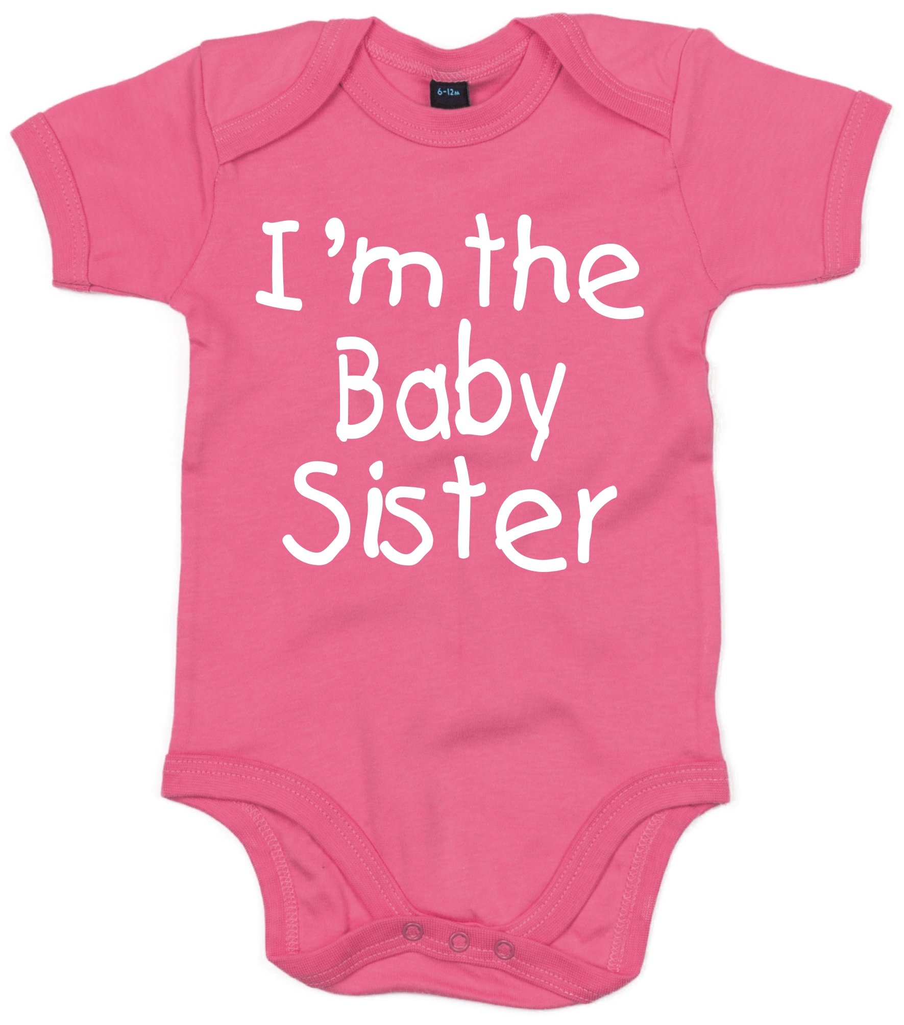 Edward Sinclair Bubble Gum Pink I'm The Baby Sister' In 0-3 Months Bubblegum Pink Bodysuit
