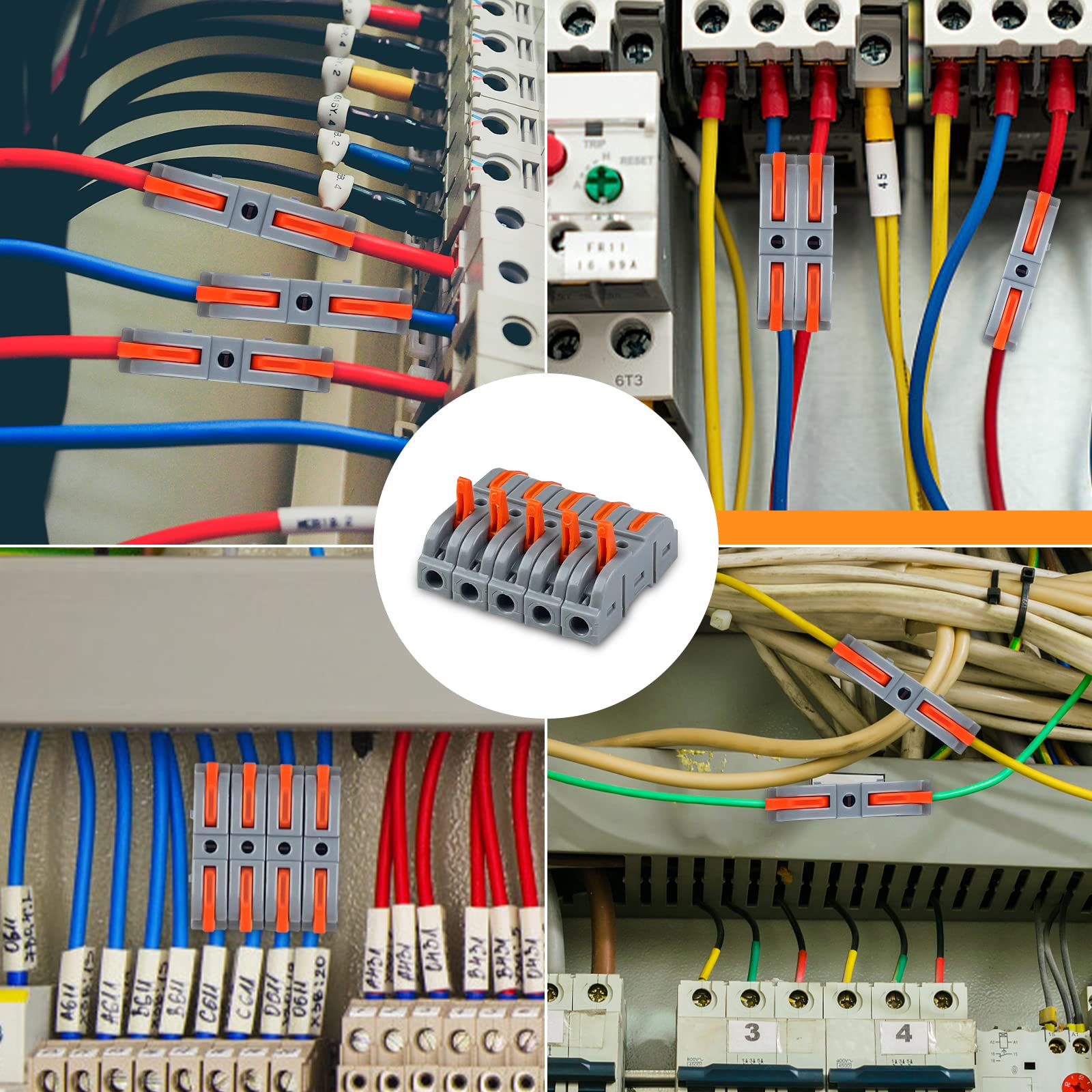 Uootach 40 Piezas Conectores Eléctricos Rapidos, Terminal enchufable del conector del cable con palanca Terminal conductor 4mm², Ambos lados del clip de alambre se pueden combinar libremente
