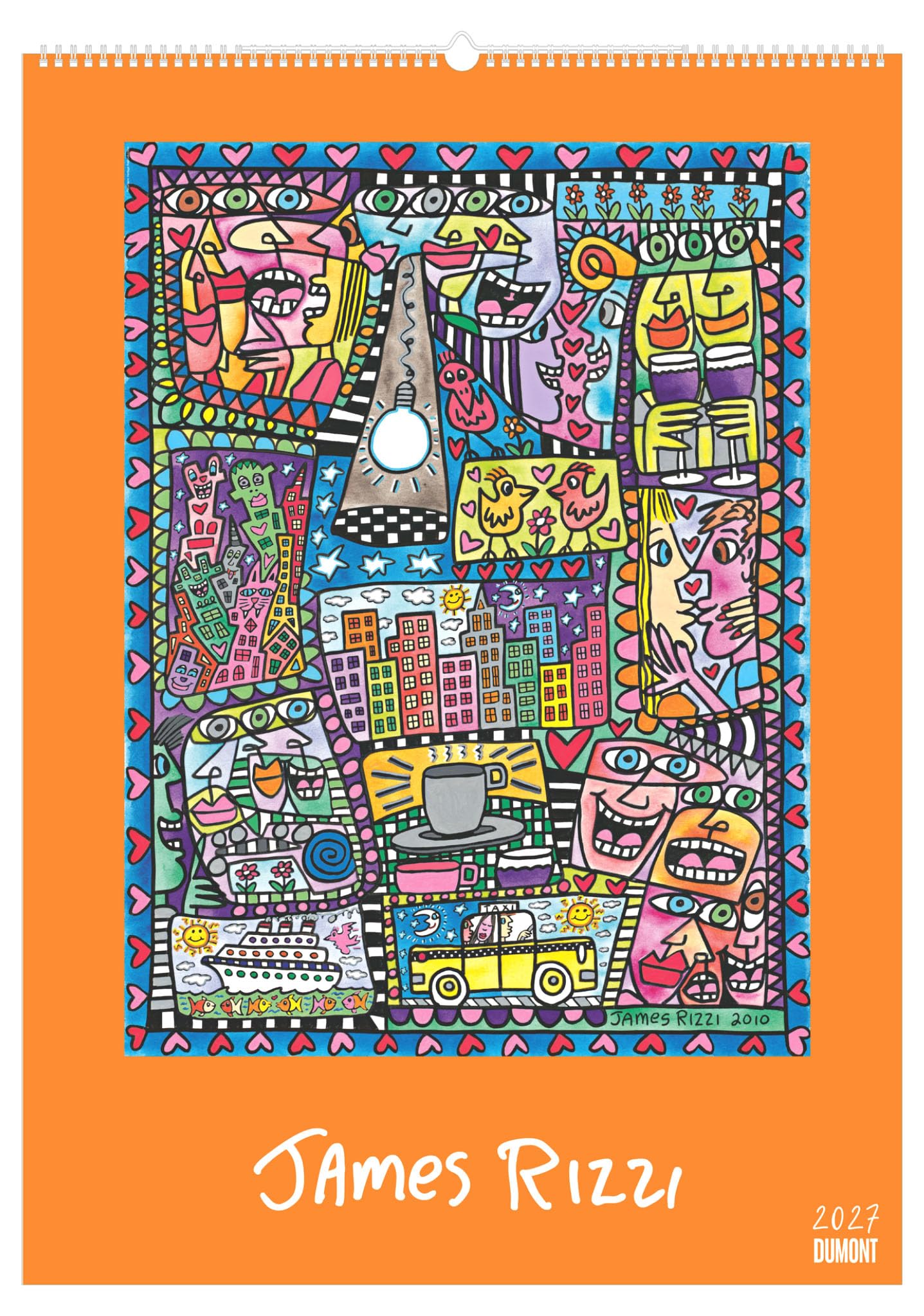 James Rizzi 2027: Kunstkalender 50x70 cm mit Pop Art voller Lebensfreude von Rizzi und sprachneutralem Kalendarium