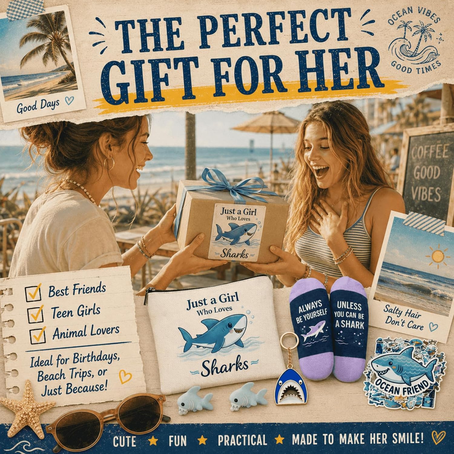 Shark Gifts for Women & Girls Lovers – 5-Piece Gift Set for Women & Girls–Perfect Birthday & Friendship Gifts