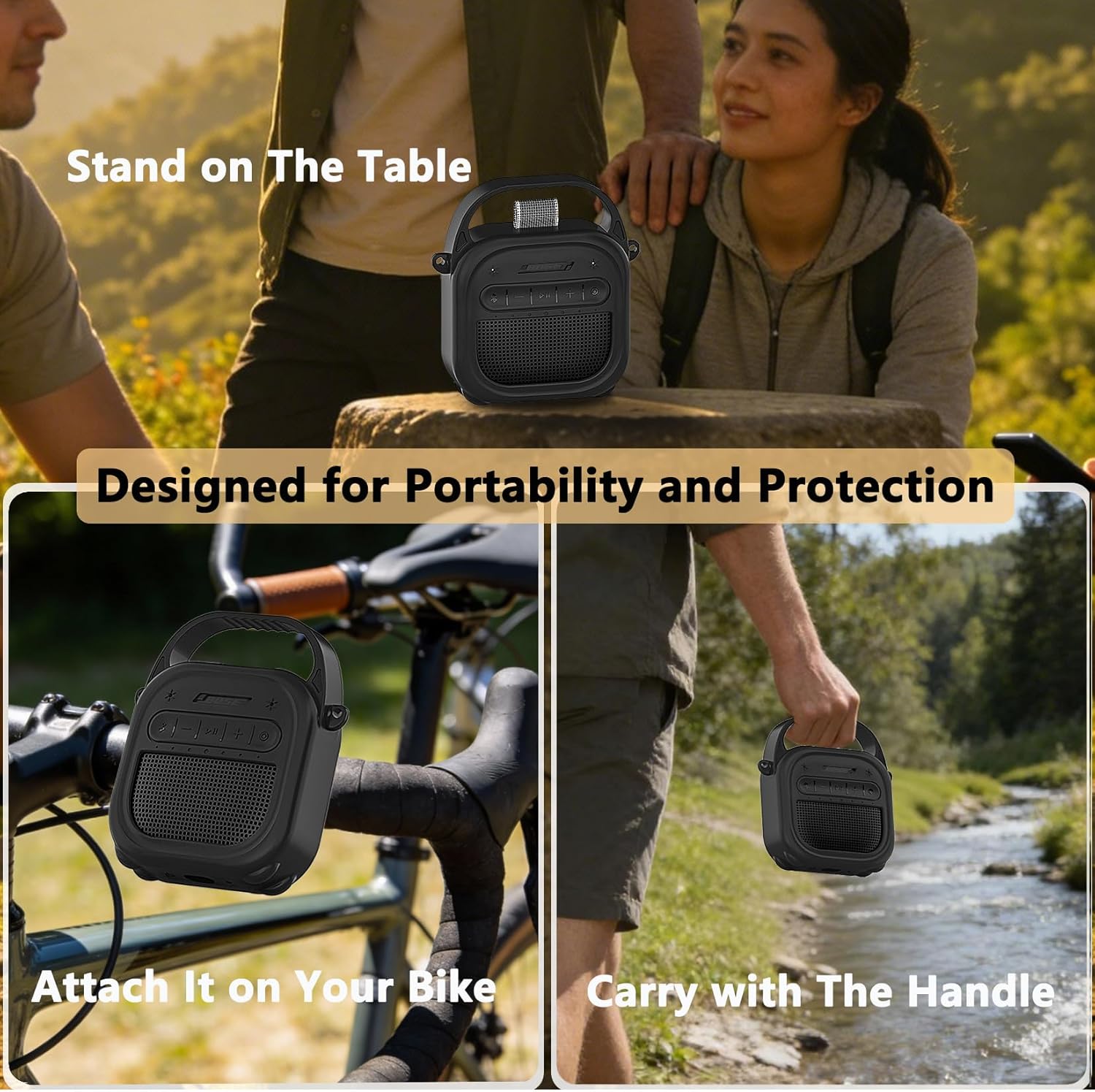 Protective Case for Bose SoundLink Micro 2nd Gen Portable Bluetooth Speaker, Hard Carrying Case and Silicone Cover for Micro 2 Speaker Accessories (Black) - Image 5