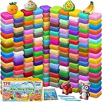 YOPINSAND Air Dry Clay 170 Colors Kit with Tools - Non-Sticky Modeling Clay for Kids DIY Crafts & Gifts Ages 3-8