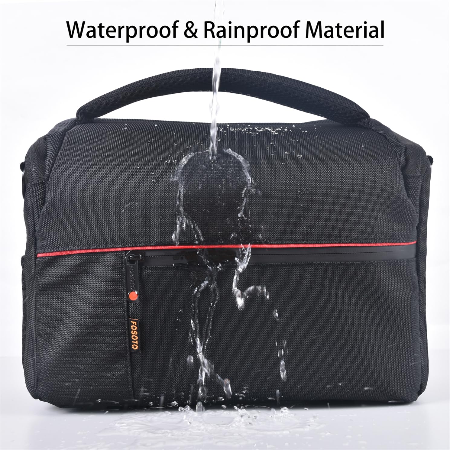 FOSOTO Funda impermeable para cámara DSLR/SLR resistente a los golpes, Negro , large, Funda para cámara