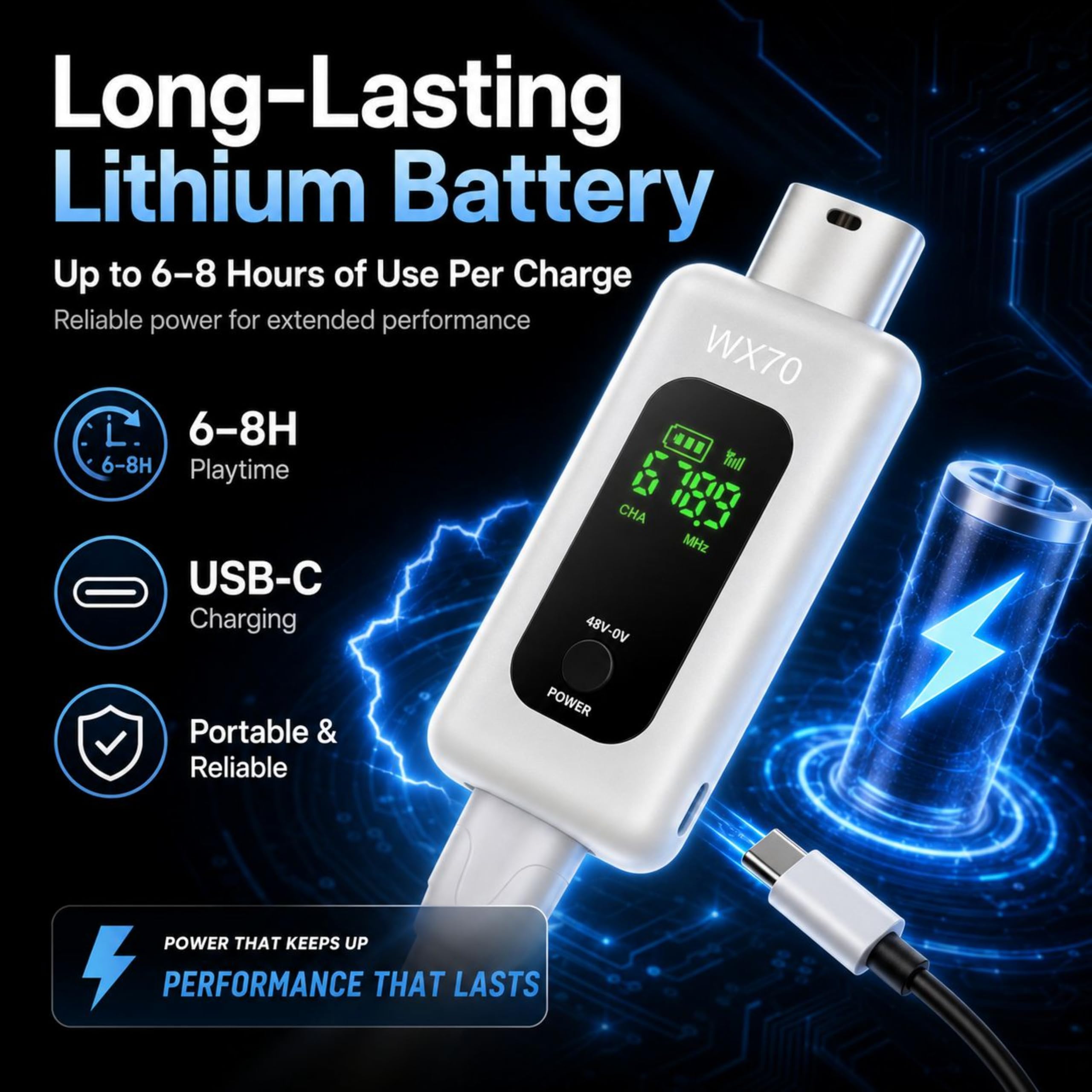 Sistema di microfono senza fili Trasmettitore e ricevitore XLR Wireless 2.4GHz per microfoni dinamici, console di mixaggio, attrezzatura per strumenti musicali (cognome Shuang)