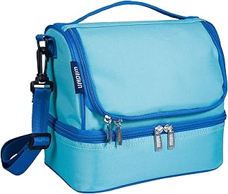 Two Compartment Insulated Lunch Bag for Boys & Girls, Perfect Solution for Packing Hot or Cold Snacks for Kids' School and Travel, Ideal for Lunch Bag for Kids (Aqua)