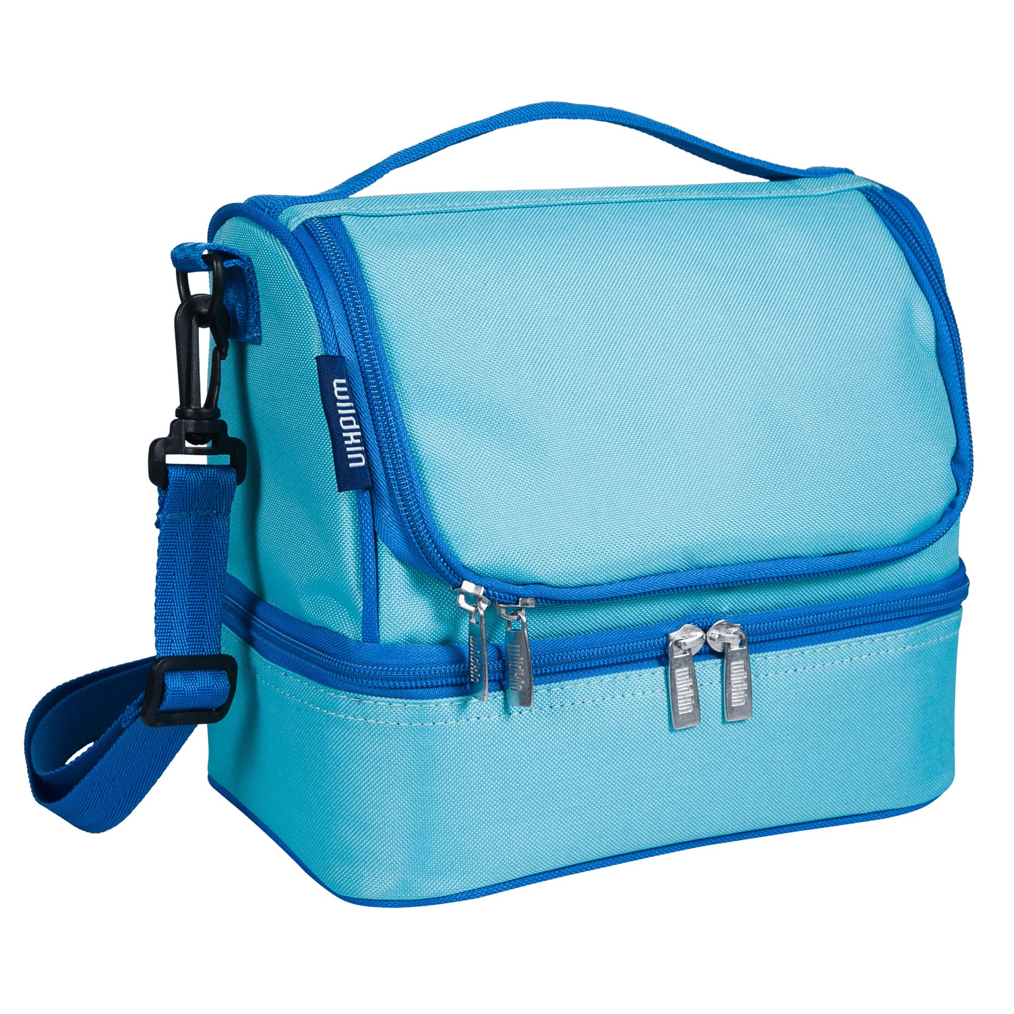 Wildkin Two Compartment Insulated Lunch Bag for Kids – School & Travel Ready - Aqua