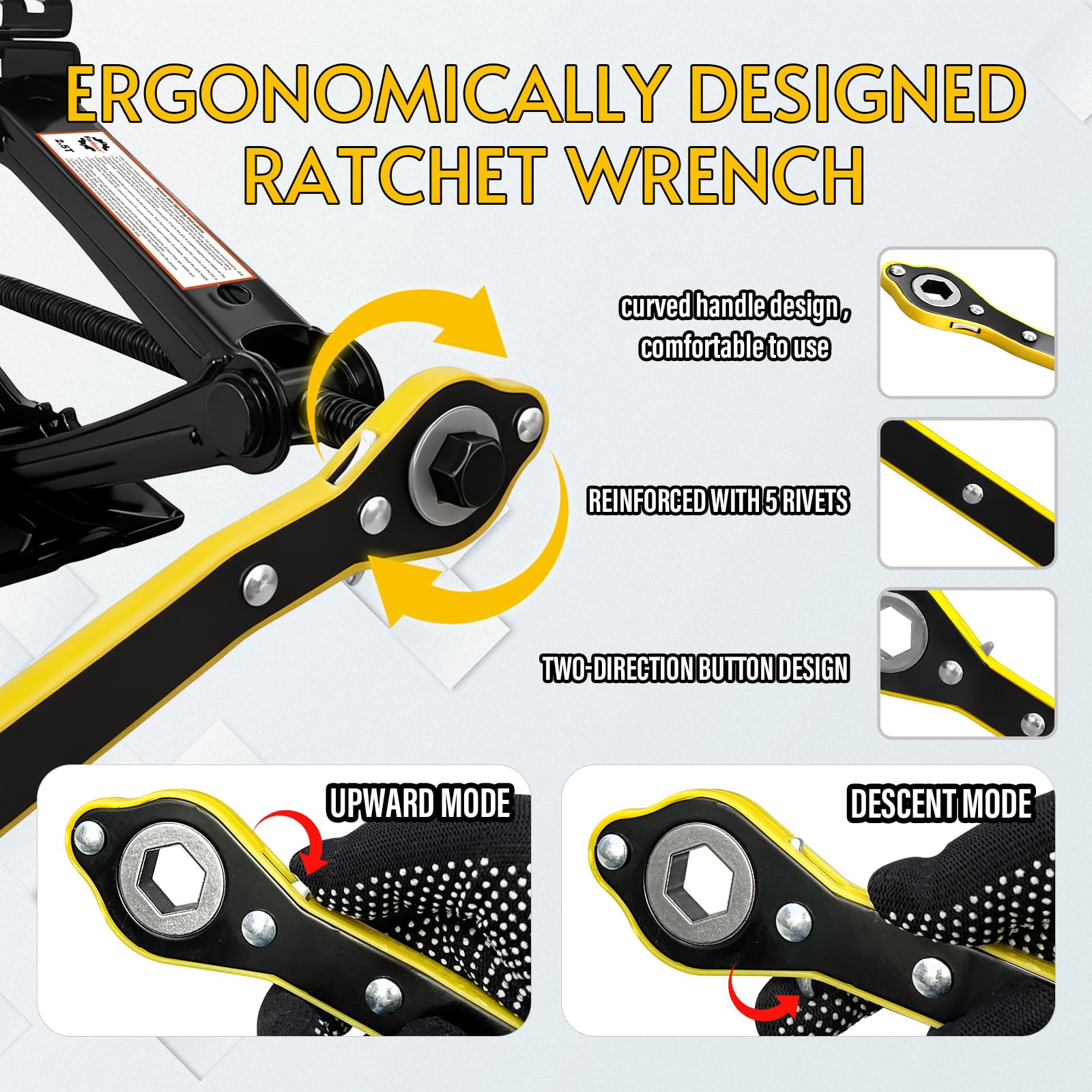 IAYCC Car Jack Kit, Scissor Jack For Car 2 Ton(4409 Lbs), Portable