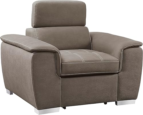 Miniatura 3 de Lexicon Cheyenne - Silla convertible para sala de estar, color gris pardo