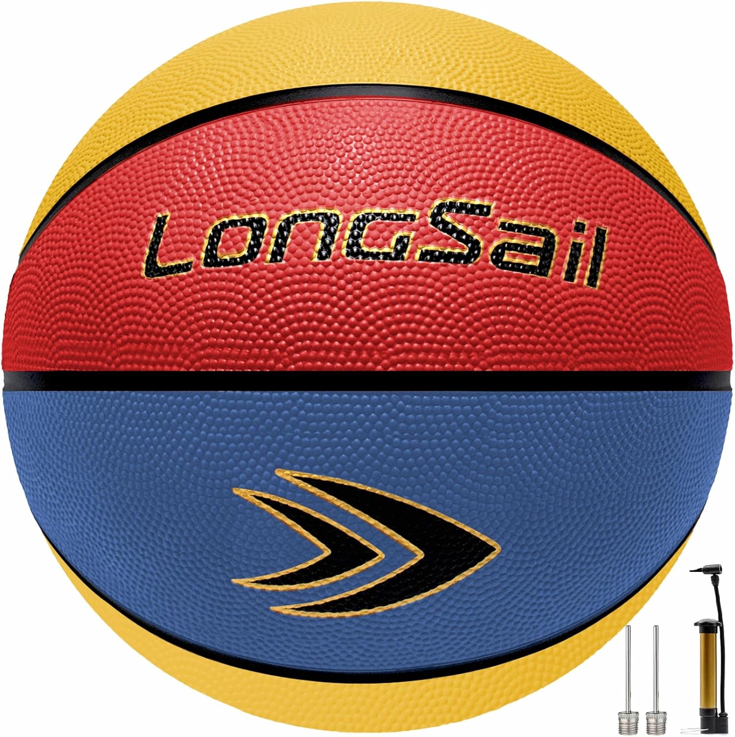 Full Size Basketball Rubber- Leather,Indoor-Outdoor-Pool,with Pump(Deflated)