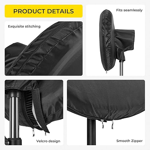 Miniatura 8 de Cubierta de ventilador de exterior impermeable resistente para ventiladores de pedestal y montaje en pared de 30 pulgadas, color negro, material