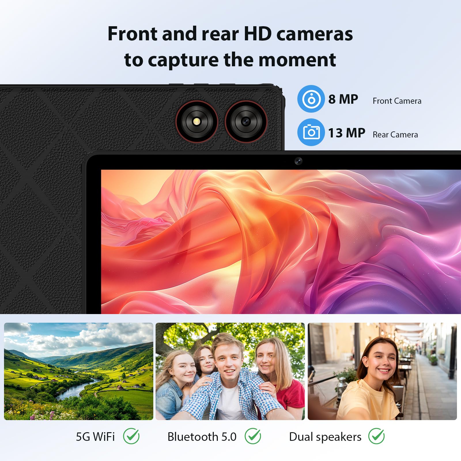 11 Pulgadas Android 15 Tablet, 5G WiFi, Octa-Core, 36GB RAM+256GB ROM (1TB TF), HD Display, Widevine L1/8+13MP/8000mAh/GMS/GPS, con Teclado+Ratón (Negro)