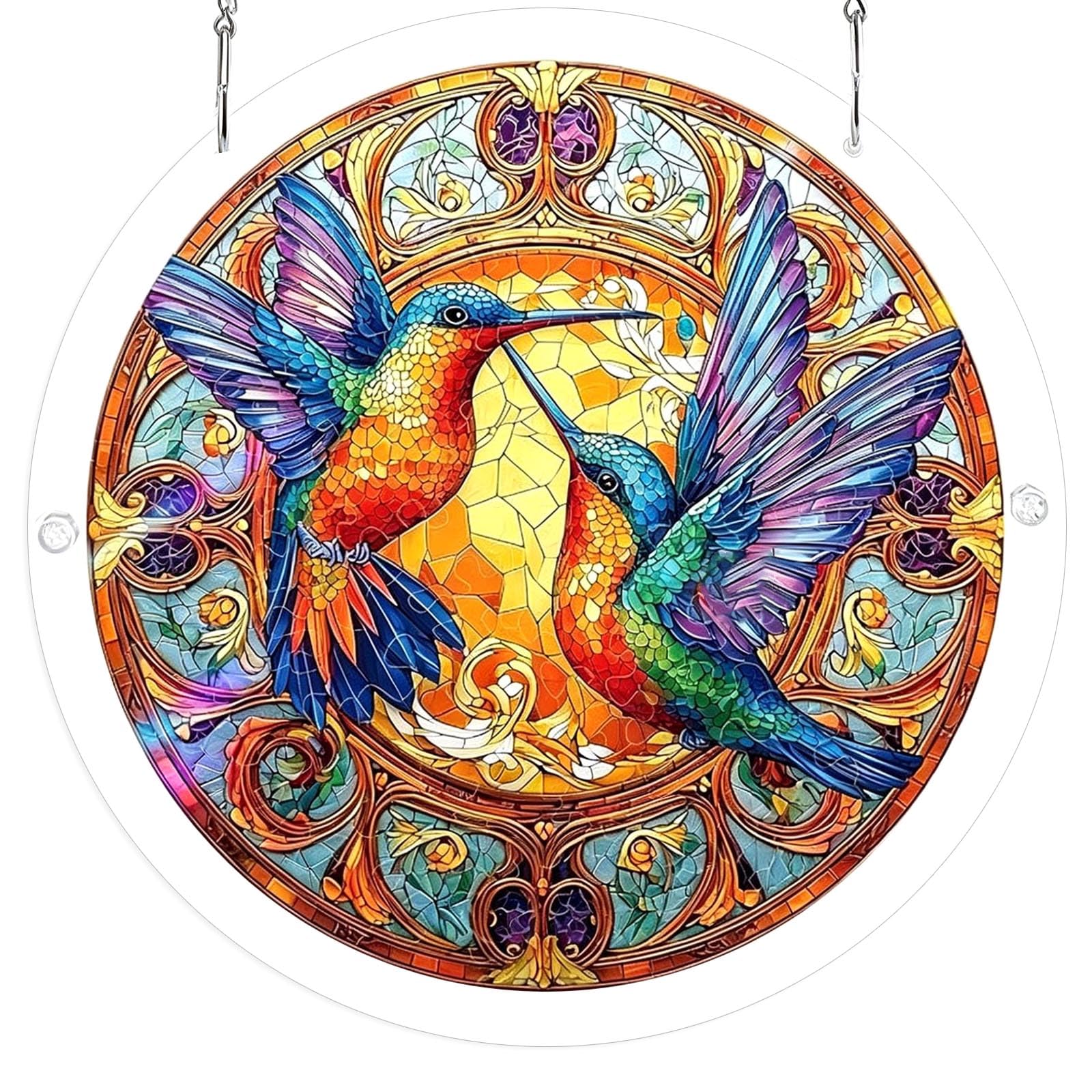 BOYANDM Puzzle Suncatchers Stained Glass Window Hanging Decors Colorful Acrylic Sun Catchers for Homen Garden Ornament Acrylic Puzzle Suncatchers