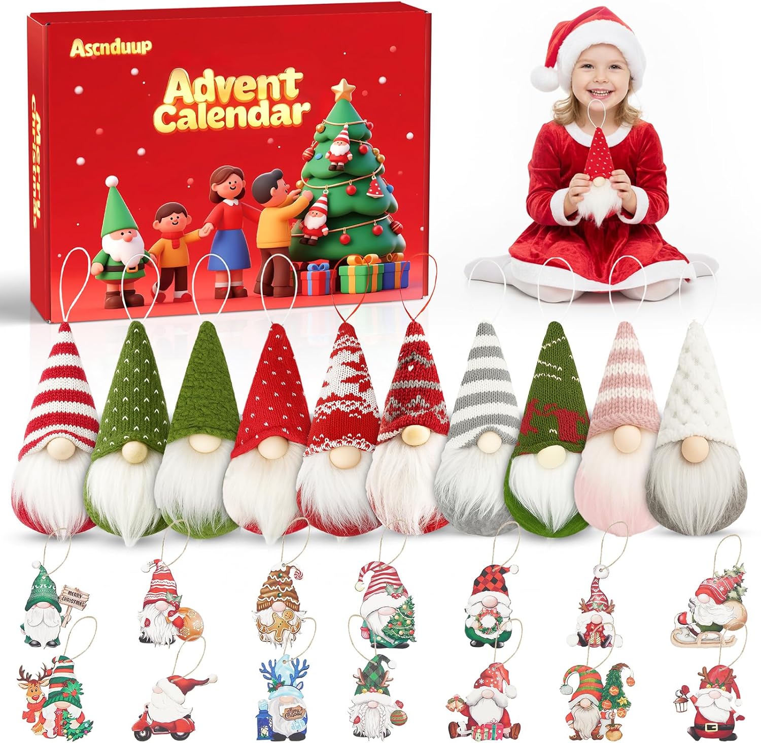 Christmas Gnomes Ornament, Hanging Decoration for Home, Christmas Tree, Party