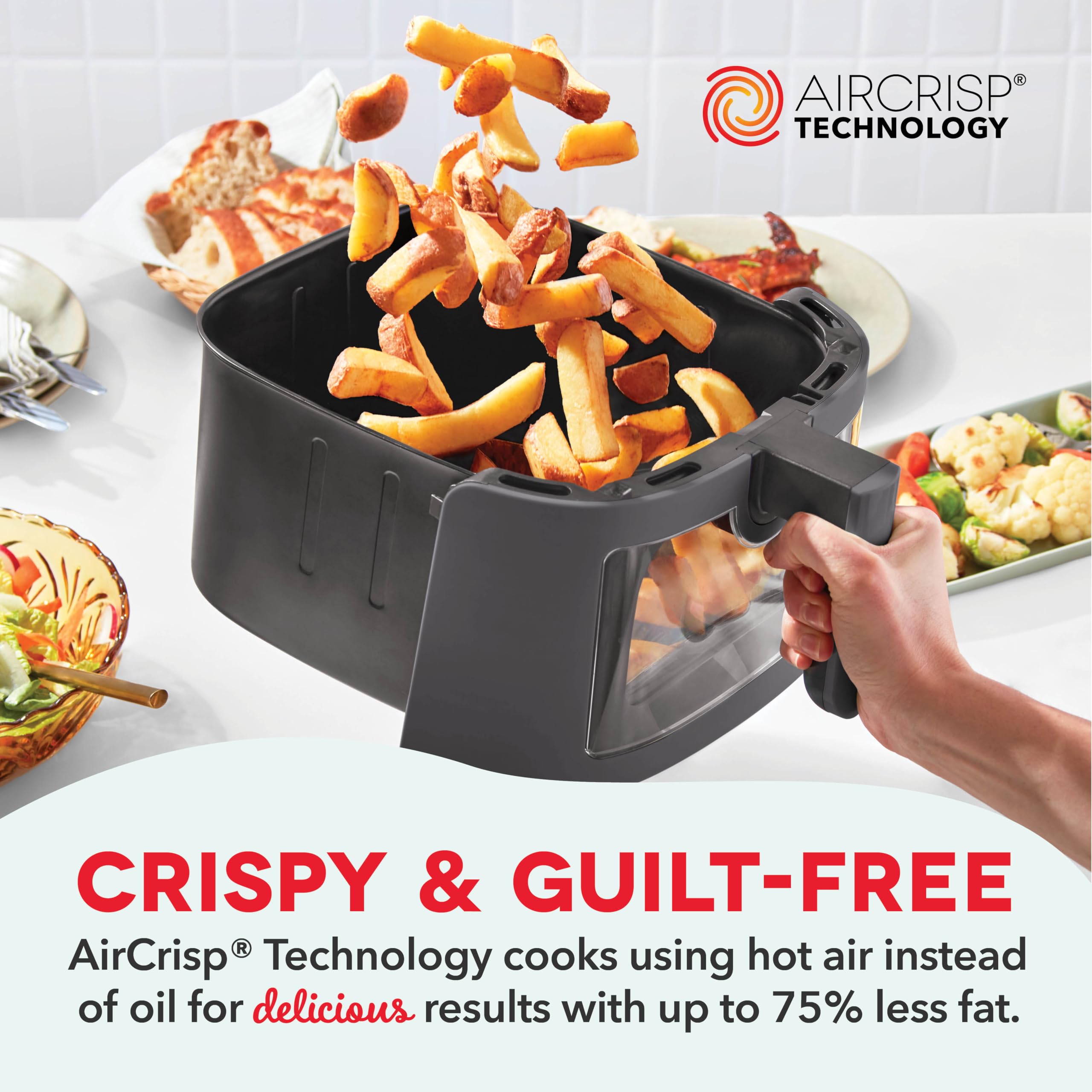 DASH 7qt Clear View Digital Air Fryer - Forged Iron