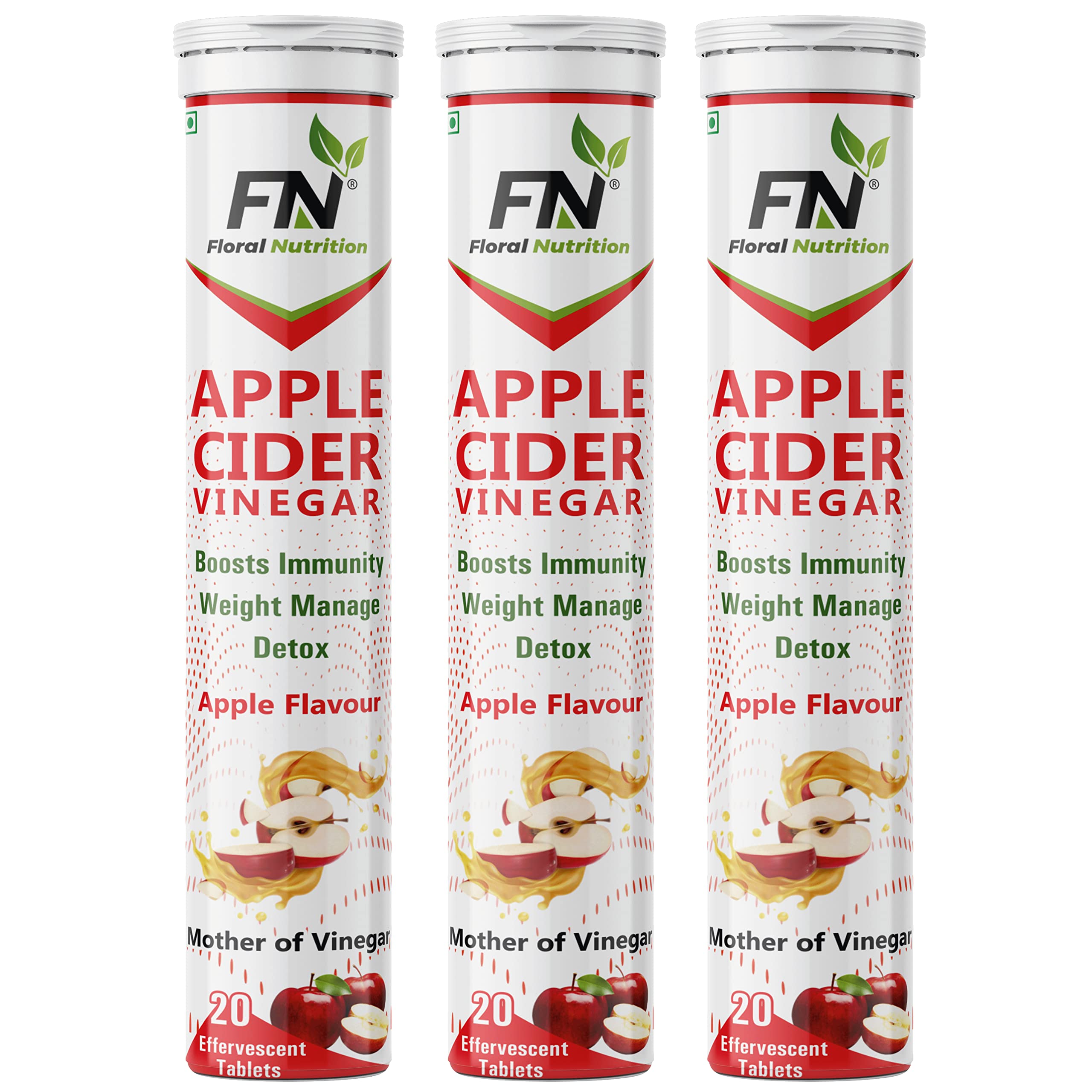 Floral Nutrition Apple Cider Vinegar Effervescent Tablet with ACV Mother Vinegar for Immunity, Weight Management, Support Gut Health, ACV Effervescent Tablets for Men & Women - Apple Flavor, 60 tablets (B0C715GLS6) Amazon Price History, Amazon Price Tracker