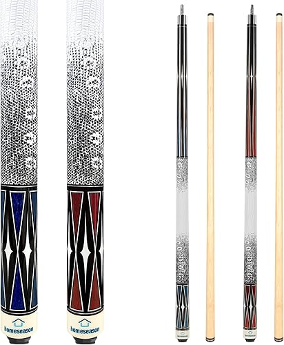 Vista 10 de HomeSeason Taco de Billar de 58" Tacos de Billar con Agarre Impreso en 3D Profesional de Baja Deflexión Tacos de Billar de Madera de Arce Punta