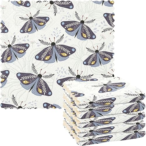 Miniatura 1 de Decorative Modern Butterflies Cotton Decor Home Kitchen Towels Absorbent Set of 6 Tea Towels for Kitchen for Restaurant Coffee