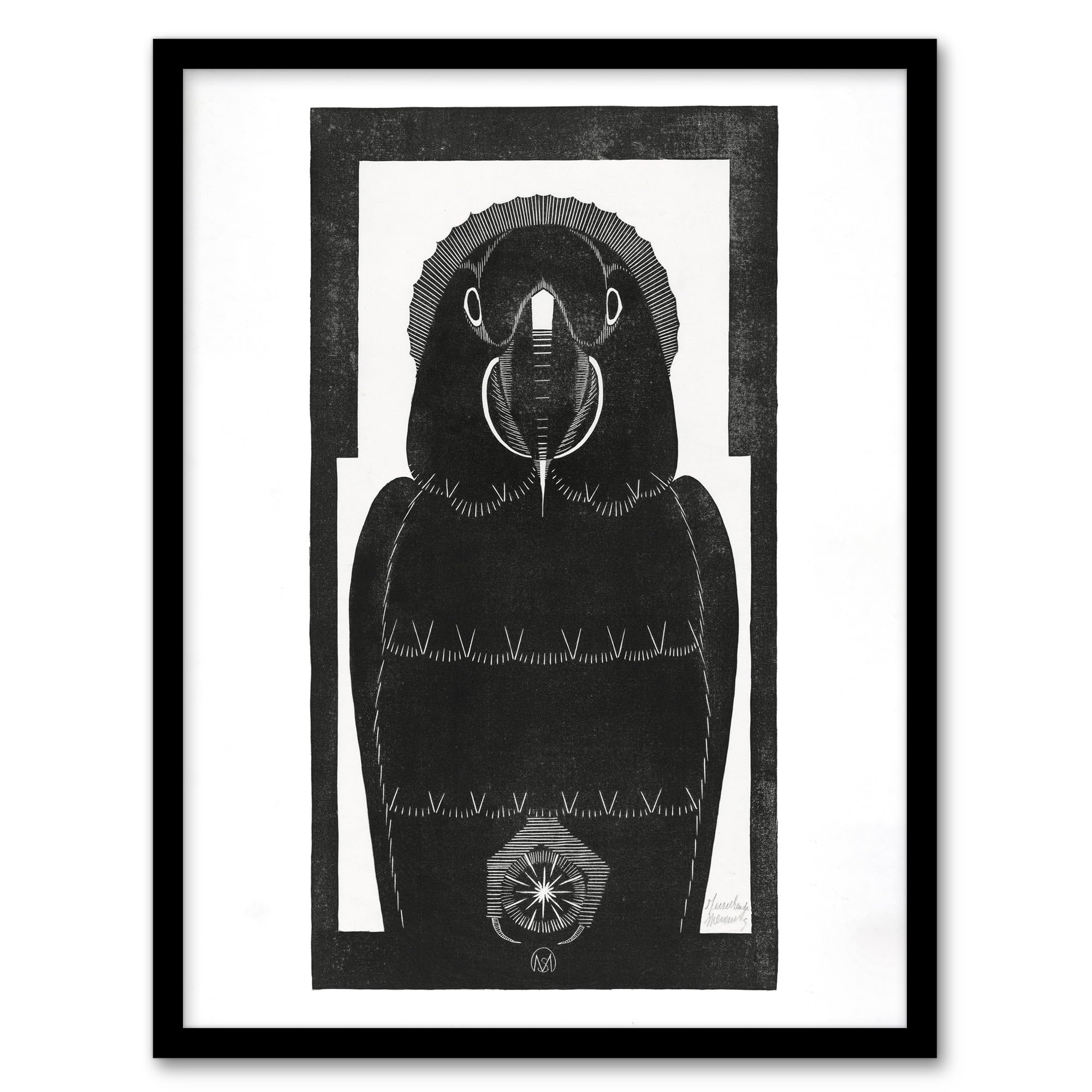 Artery8 Stylised Ara Macaw Parrot By Samuel J De Mesquita Framed Wall Art Print 12X16 : Vivid parrot composition with stylised flair ideal for tropical inspired décor or living room