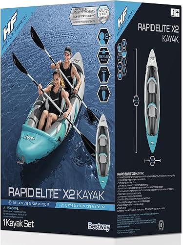 Miniatura 25 de Bestway Hydro Force - Juego de kayak inflable Incluye asiento, remo, bomba de mano, bolsa de transporte de almacenamiento Ideal para adultos