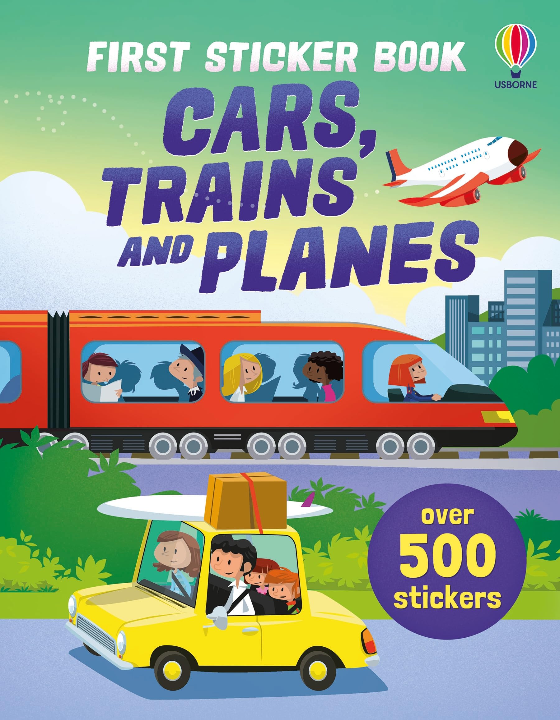 First Sticker Book Cars, Trains and Planes by Sam Taplin, Sim... - 9781836048206