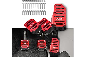 Red Aluminum Alloy Pedal Covers for Manual Cars
