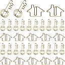 Gueevin 102 Pack Real Estate Agent Supplies, 50 House Shaped Paper Clips and 50 Key Shaped Wire Clips with 2 Clear Storage Boxes, Cute Office Gifts for Real Estate, Home, Classroom(Gold)