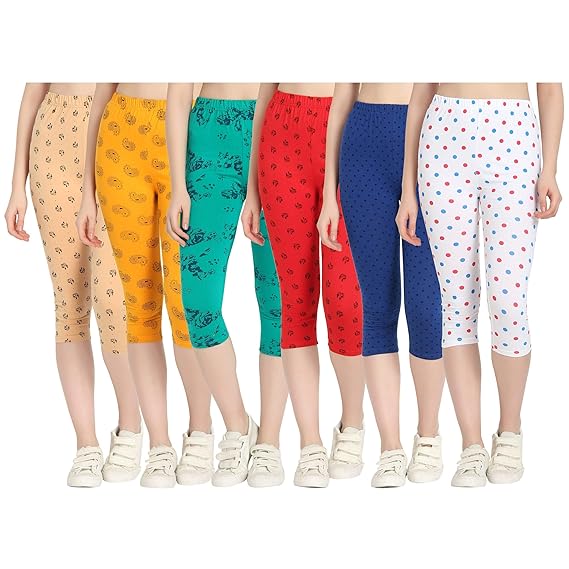 Printed Capri for Womens/Girl Pack of 6
