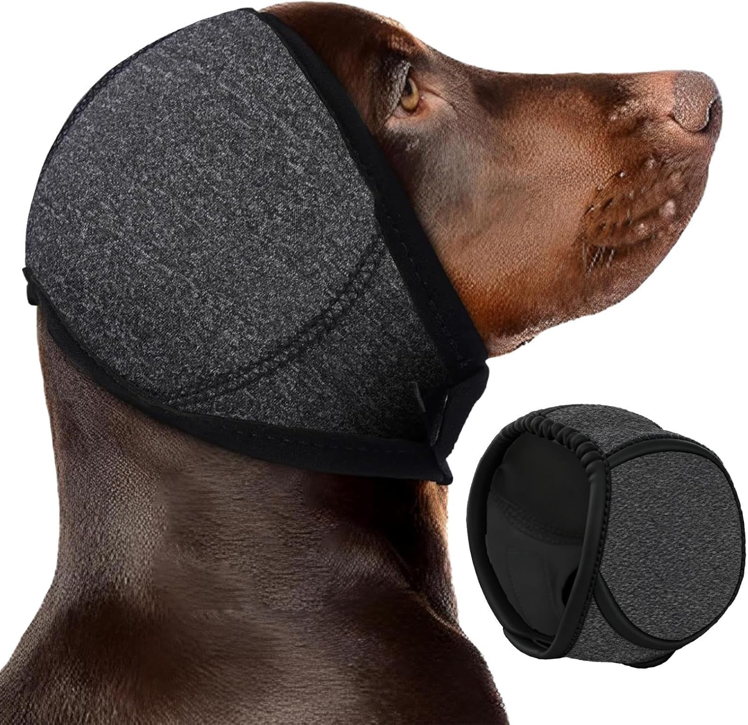 Hunde Ohrenschützer Mit Geräuschunterdrückung | Elastische Umwicklung Mit Schalldämmung - Elastischer Gehörschutz Für Hunde - Für Geräuschblockierung, Beruhigung, Winter, Baden, Trocknen (M)