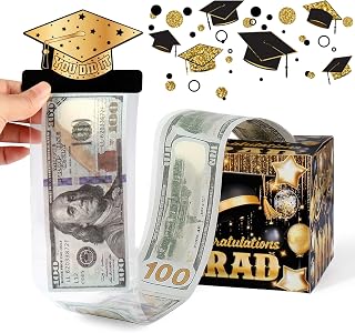Graduation Money Box for Cash Gift Pull,Graduation Card Box Holder 2025 for Grad Party Decorations,Surprise Funny Graduation Ideas Envelope Stuff Party Favors for Guests,Boy,Girl,Him,Her