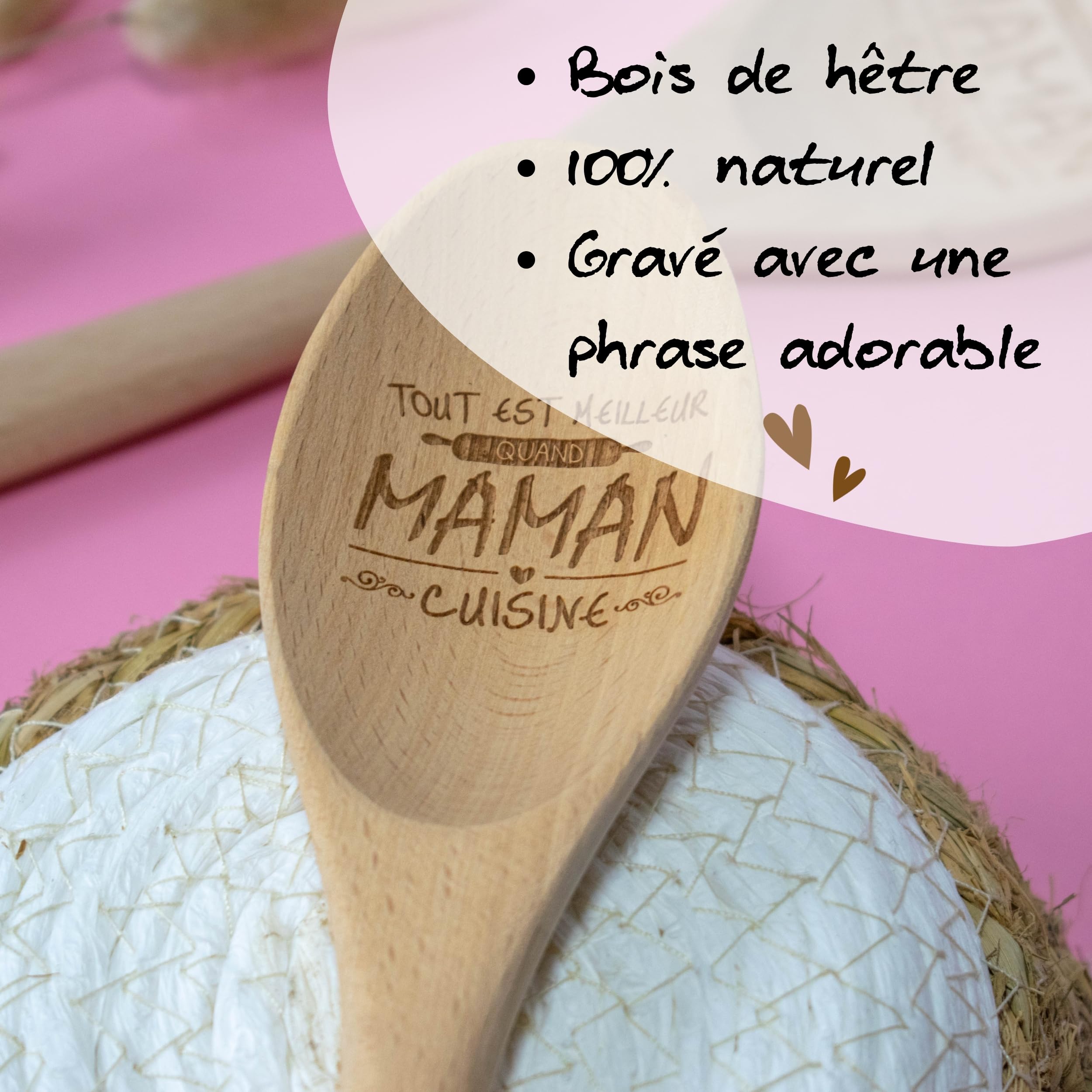 ERNESTINE,Cucchiaio in legno Mamma cucina personalizzata con testo,regalo mamma cucina,regalo mamma compleanno Natale festa della mamma,utensile legno naturale inciso,festa mamme spatola di legno