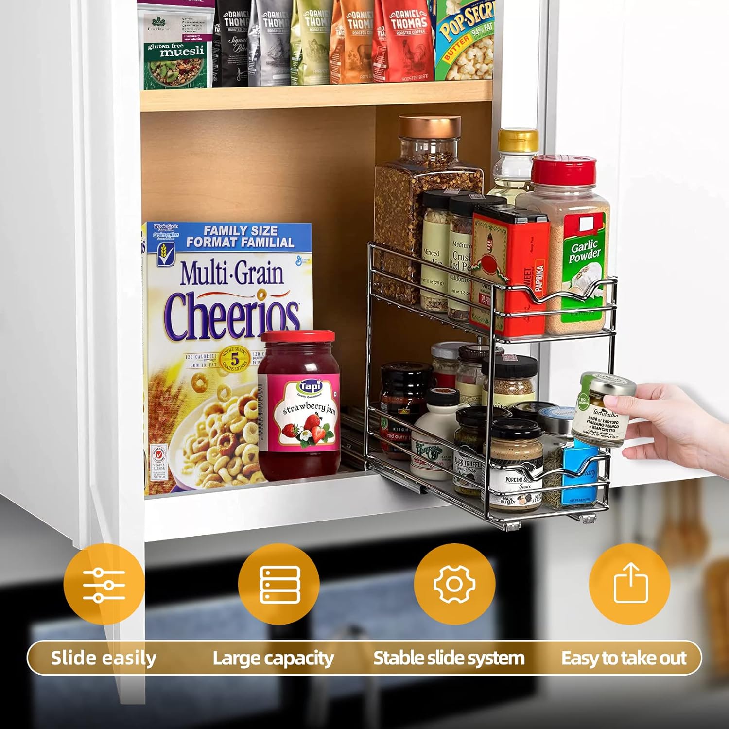 Buy Pull Out Spice Rack Organizer for Slide Out Spice Rack