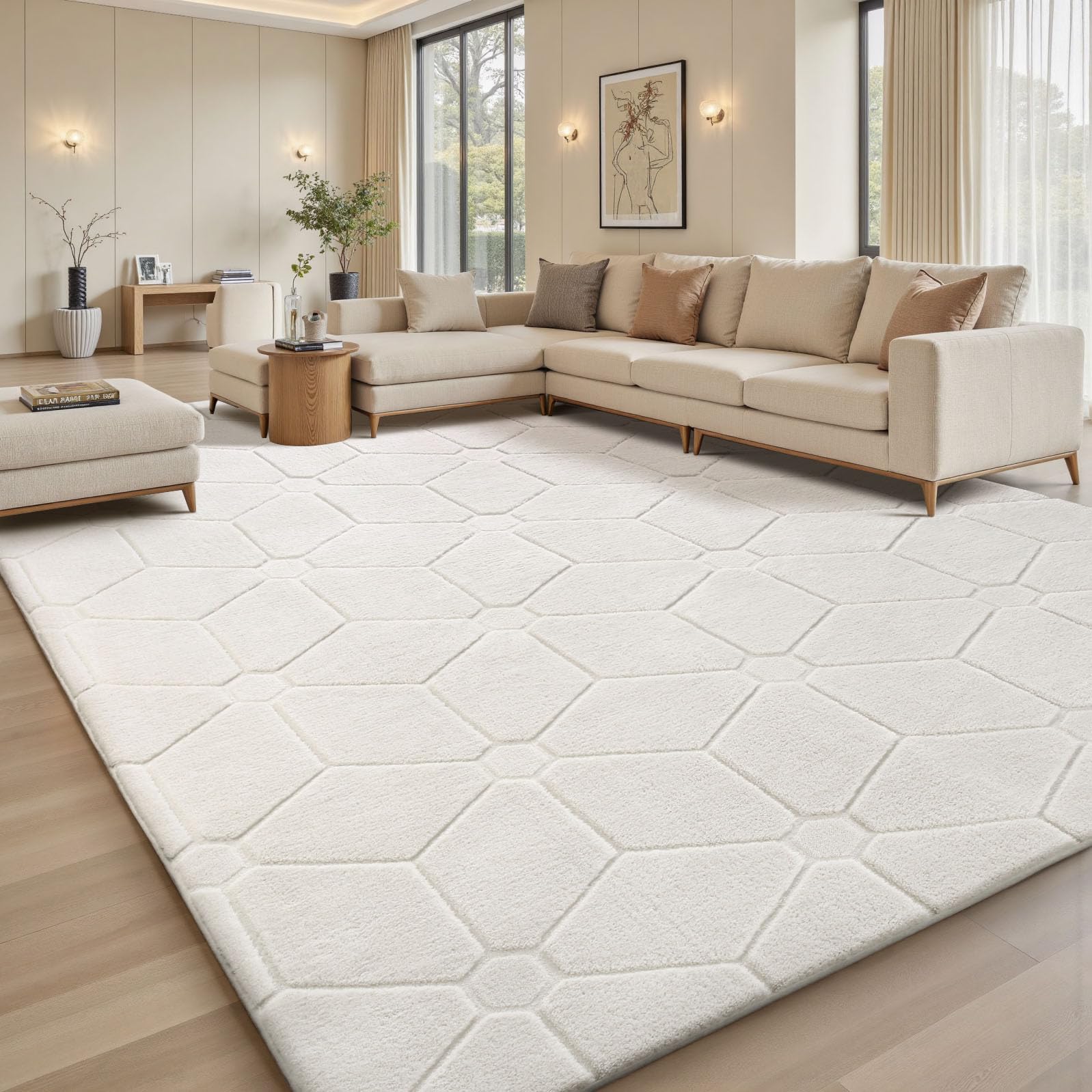 Photo 1 of Sour Lemon 8x10 Area Rugs for Living Room, Soft Large Area Rug Fluffy Grey Rugs for Bedroom?Machine Washable Area Rug Non Slip Carpet Rug for Living Room Playroom Kids Room Home Decor