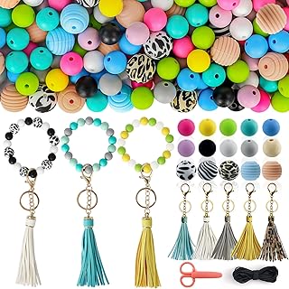 255Pcs Silicone Beads 12mm 15mm Loose Beads for Keychain Making 15 Colors Bead Bracelet Making kit, Craft Necklace Beads for DIY Jewelry Making