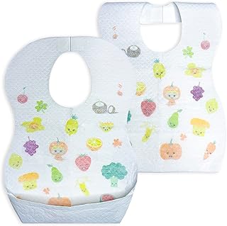Disposable bibs baby 20pcs - Disposable bibs for toddlers, bibs for infant, bibs 6-18 months, soft bib with food catcher, baby food protector and waterproof bibs, bibs travel baby essentials
