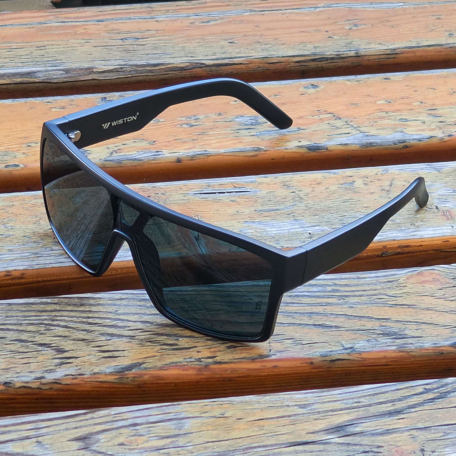 WISTON XL Z8243 okulary przeciwsłoneczne Z87 dla mężczyzn i kobiet, ochrona UV400, oprawka TR90, duże dopasowanie, prostokątne osłony ochronne dla dużych głów