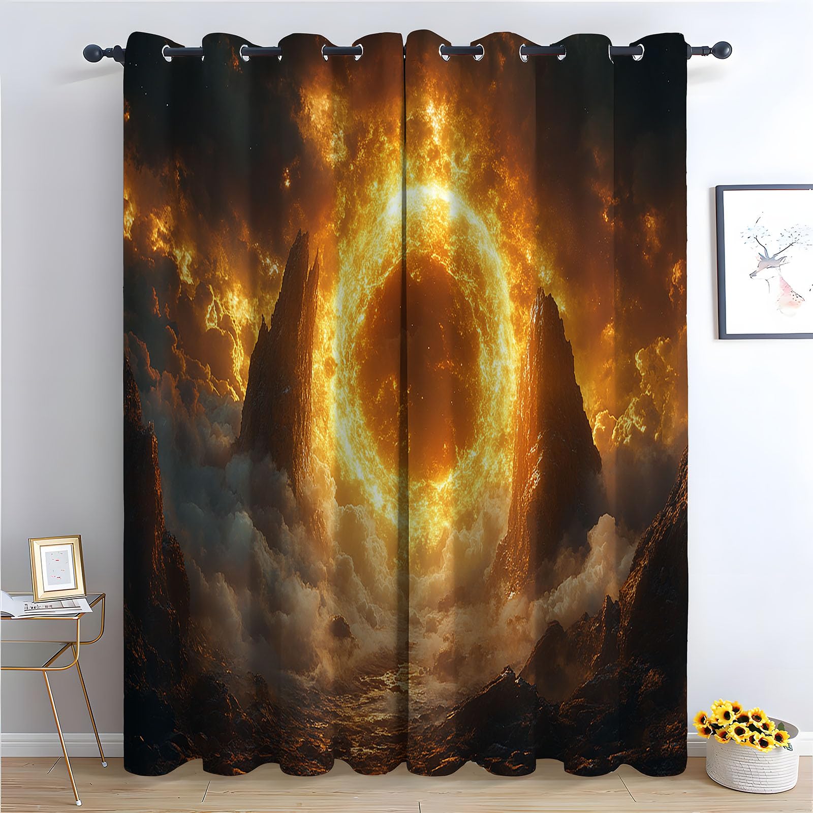 Rideaux thermiques isolants anti chaleur motif vintage 140x110cm
