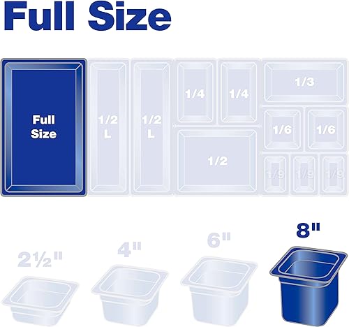 Miniatura 7 de Carlisle FoodService Products 10203B07 StorPlus - Sartén de policarbonato de tamaño completo, 8 pulgadas de profundidad, transparente