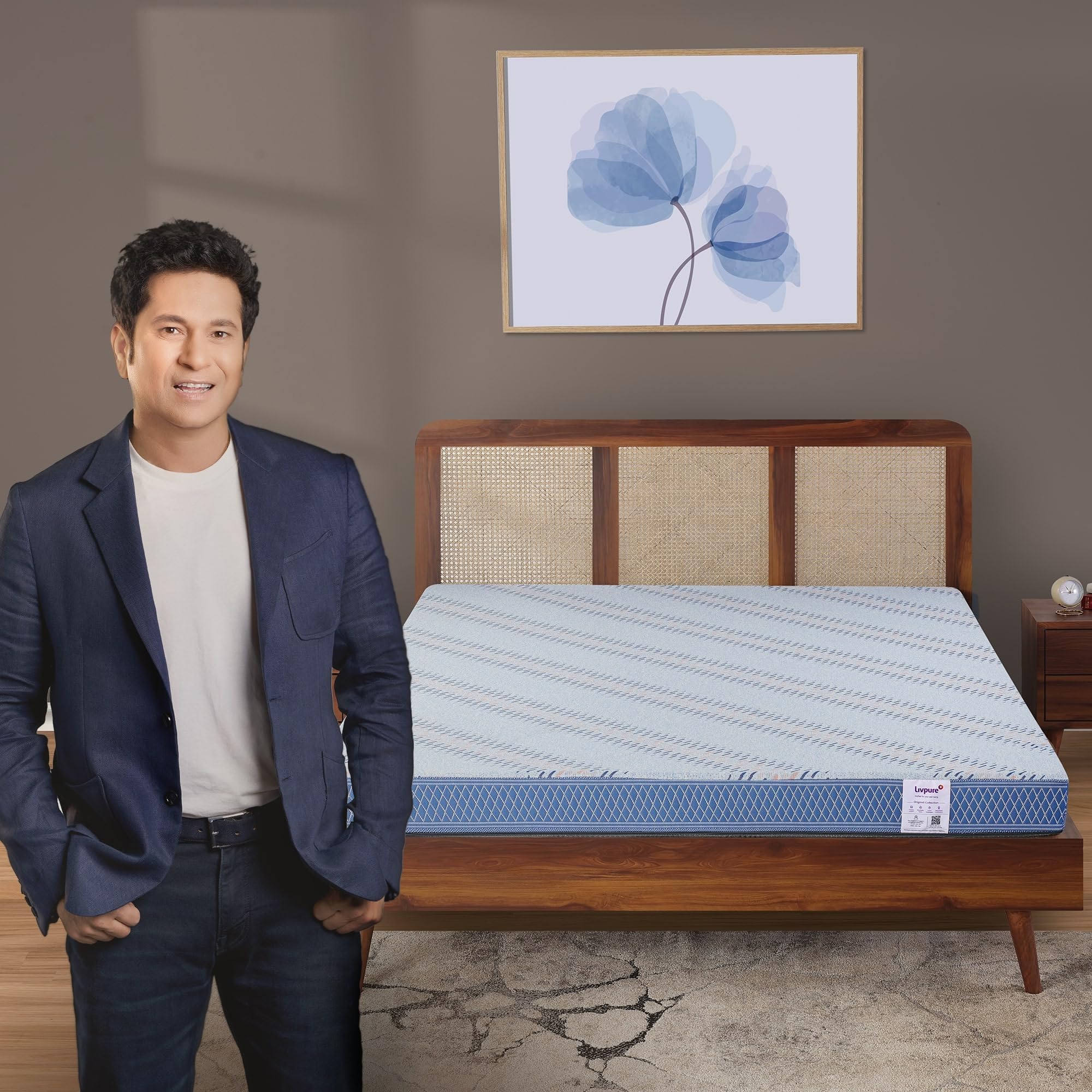 Livpure Smart Lumbar HR Foam Mattress| 3D Sleeptech Zones | Advanced Support with ComfortScience Tech| High GSM Certified Zipper Fabric| Queen Bed (75x60x4) inch, 5 Years Warranty