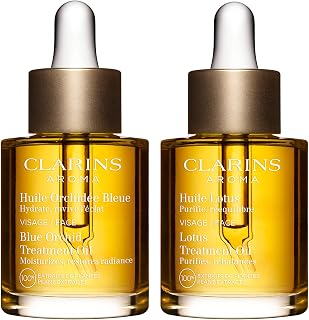 Blue Orchid Face Treatment Oil and Lotus Face Treatment Oil Bundle | Hydrating Face Oil for Dehydrated Skin | Purifying Face Oil for Oily to Combination Skin