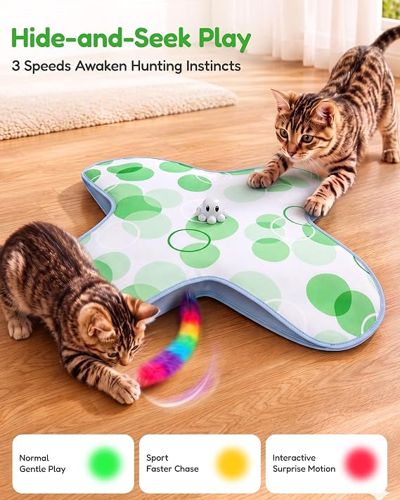 PetBusy Smart Interactive Cat Toys for Indoor Cats Chasing and Pouncing Fun