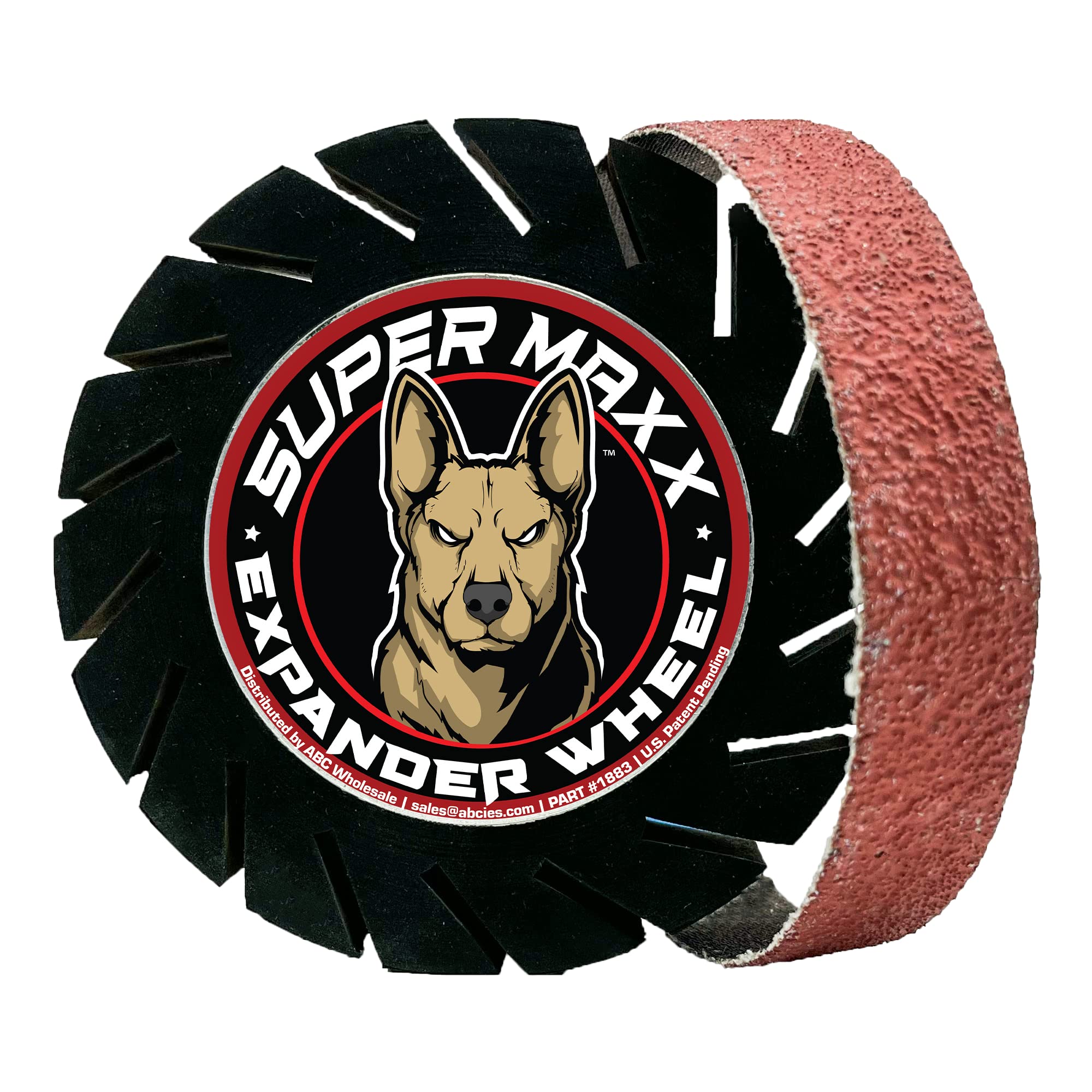 Super Maxx Expander Wheel Expander Wheel Kit Compatible with Angle Grinder 4.5in, 5X Faster Grinding, Kit Includes 1 GRIT 80 Sanding Belt