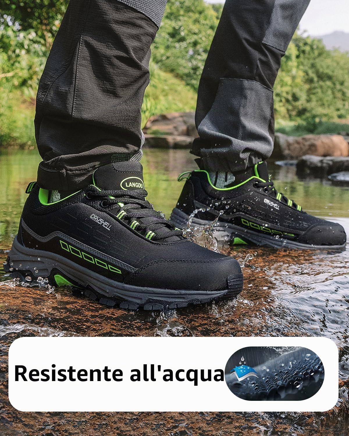 LANGDU Scarpe da Trekking Uomo Donna Escursionismo Sportive Traspiranti Passeggiate Sneaker Taglie 37-46