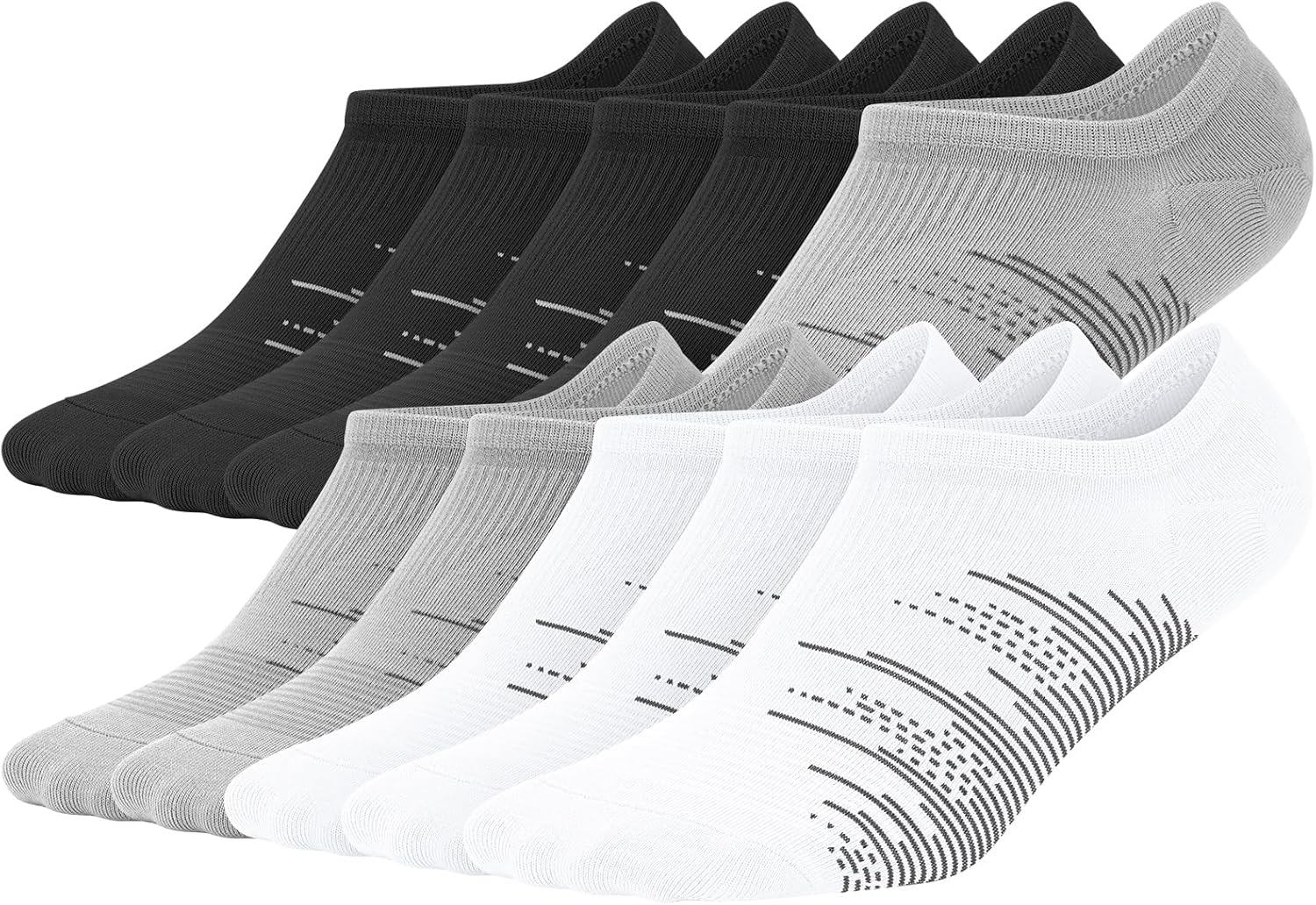 wernies No Show Socks Men 10 Pairs Ankle Low Cut Cotton Men Socks with Non Slip Grips 6-10/11-13