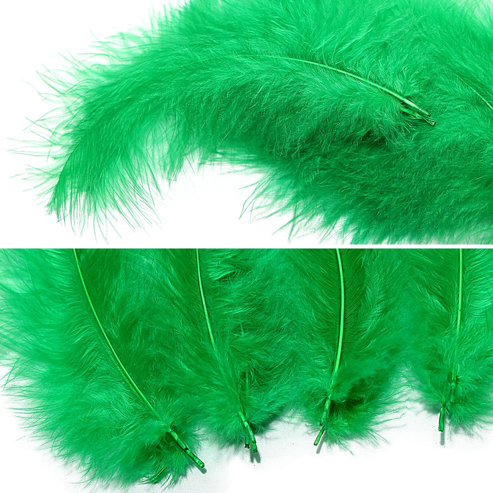 THARAHT Puszyste pióra marabutowe z indyka, 10-15 cm, do rzemiosła, łapacz snów, Mardi Green025, maskarada, dekoracja imprezowa, naturalne, puszyste pióra marabuta, indyka, 200 szt