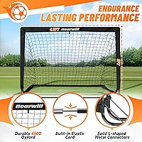Vista 3 de Bearwill Portería de fútbol, porterías de fútbol para niños para patio trasero, juego de 2, portería de fútbol portátil emergente de 4x3 pies