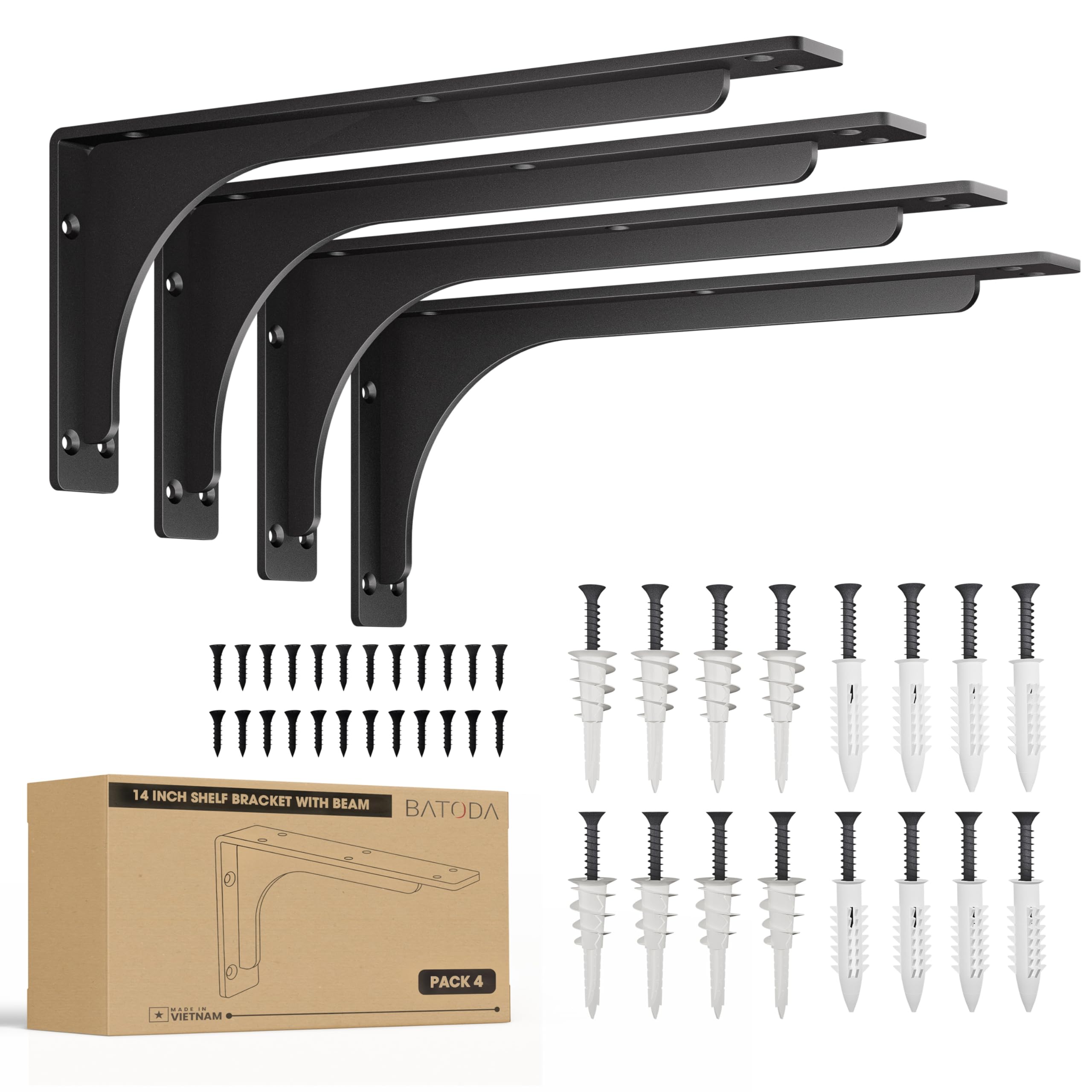 BATODA L Brackets with Beam - 300lb Capacity -9