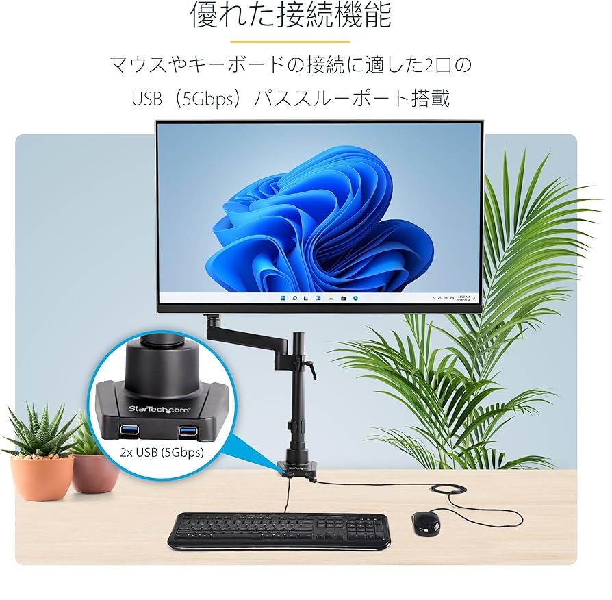 モニターアーム モニターアーム（支柱取付・ポール・水平・高耐荷重・VESA）CR