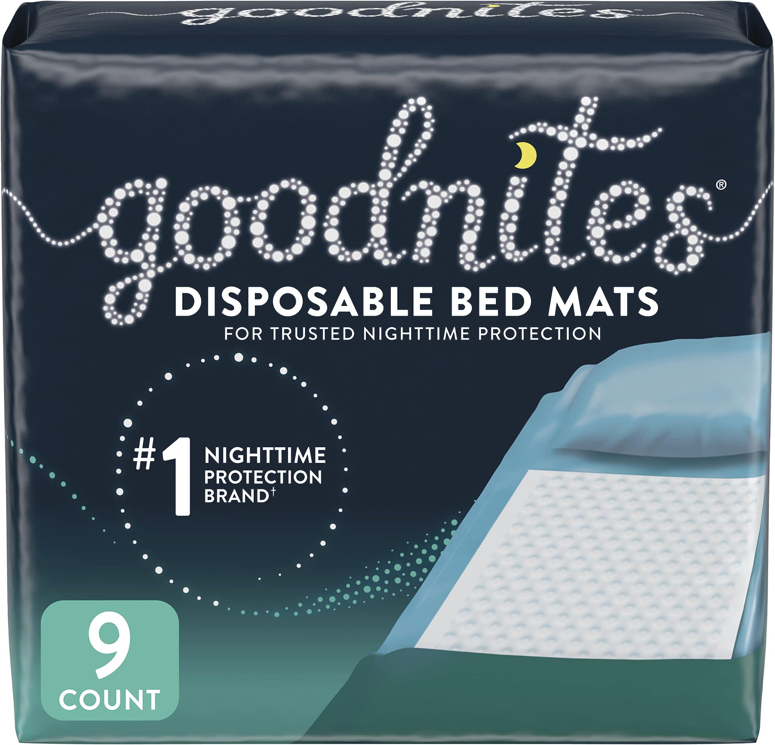 Huggies Disposable Bed Mats, Mattress Protector Underpads for Bedwetting Kids, 9 Count